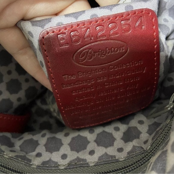 Brighton Red Shoulder Bag with Chain Detail - Picture 6 of 14